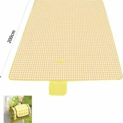 Fuegobird- Picknickdeken-200 X 200 Cm-Stranddeken- Opvouwbare Campingdeken- Waterdicht- Zanddichte Picknickmat- Draagbare Tuin-strandmat- Machinewasbaar- Voor Kamperen- Tuin- Park- Strand-geschikt Voor Kinderen's Kruipdeken (geel) -CeLaVi winkel 550x620 1