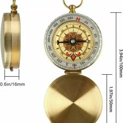 LOUZIR Kompas Messing Met Fluorescerende Buitenring - Luxe Kompas - Klassieke Kompas - Celvar - Glow In The Dark – Compass Brass -CeLaVi winkel 550x645 1