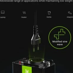 GREEN CELL 1000W (500W Continu) DC 12V Naar AC 230V Met USB Stroom Inverter Converter -CeLaVi winkel 550x660 5