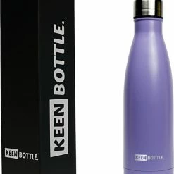 Keen Bottle. Keen Bottle Drinkfles 500ml - Herbruikbaar En Antilek - Pastel Paars - RVS - Waterfles