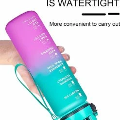 Merkloos Molly's® Drinkfles - Luxe Drinkfles - Water Bottle - Waterfles 1 Liter - Bidon- Motivatie Drinkfles - Tijdmarkering - Fruitfilter- Blauw/Paars - BLACK FRIDAY 2022 -CeLaVi winkel 550x670 1