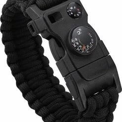 Superdealer 14 In 1 Paracord Survival Armband I 14 Functies I Multitool I Extra Sterk I Zwart