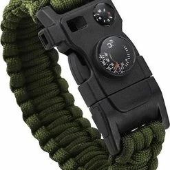 Superdealer 14 In 1 Paracord Survival Armband I 14 Functies I Multitool I Extra Sterk I Donker Groen