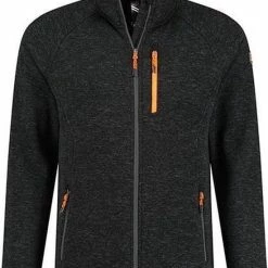 Kjelvik Heren Vest Aron Antraciet - Maat S - Polyester - Rits - Opstaande Kraag - Normaal - Mannen - Ritszakken - Sweatvest - Casual