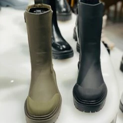 Merkloos Winter Regenlaarzen - Laarzen - Platform Laarsjes Voor Vrouwen - Groen - Maat 39