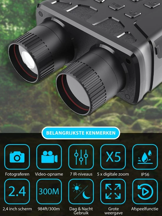 Cofornye Nachtkijker Met Infrarood En Digitale Video Camera | Verrekijker Met Nachtzicht | Inclusief SD Kaart En Batterijen 5 Cofornye Nachtkijker Met Infrarood En Digitale Video Camera | Verrekijker Met Nachtzicht | Inclusief SD Kaart En Batterijen - Afbeelding 3