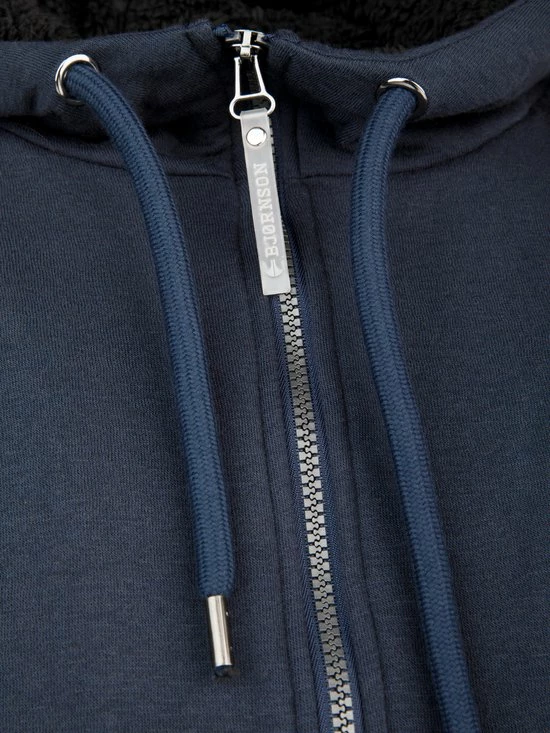 BJØRNSON Kenny Sweatvest Heren - Teddy Gevoerd - Hoodie - Maat L - Donkerblauw 8 BJØRNSON Kenny Sweatvest Heren - Teddy Gevoerd - Hoodie - Maat L - Donkerblauw - Afbeelding 6