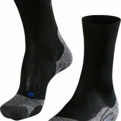 FALKE TK2 Explore Cool Wandelsokken Mid-rise Zacht Thermisch Anti-blaar Antizweet Zonder Motief Met Elastische Boord Verkoelend Duurzaam Ademend Sneldrogend Zwart Dames Sportsokken - Maat 37-38