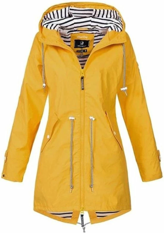 Merkloos Waterdichte Jas - Dames - Speciale Regenjas - Lichtgewicht Jas - Geel - Maat XS 3 Merkloos Waterdichte Jas - Dames - Speciale Regenjas - Lichtgewicht Jas - Geel - Maat XS