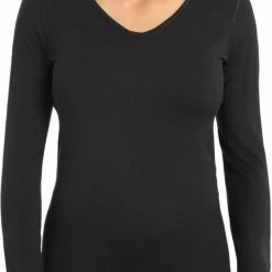 Merkloos Beeren Dames Thermo Shirt Lange Mouw 07-086 Zwart-L