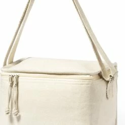 Merkloos Koeltas - Lunchtas - Koeltasje Lunch - Koelelementen - Isolatie - Volwassenen - Dames - Heren - 17 X 22 Cm - Katoen - Gebroken Wit