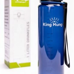 1 Liter Drinkfles - Vaatwasserbestendig - Sport Bidon Drinkbus King Mungo 1000ml Donkerblauw -CeLaVi winkel 550x793 1
