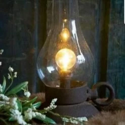 Countryfield - Olielamp Roest - Led - Batterijen - Met Timer - L13B10,5H19,5CM -CeLaVi winkel 550x810 2