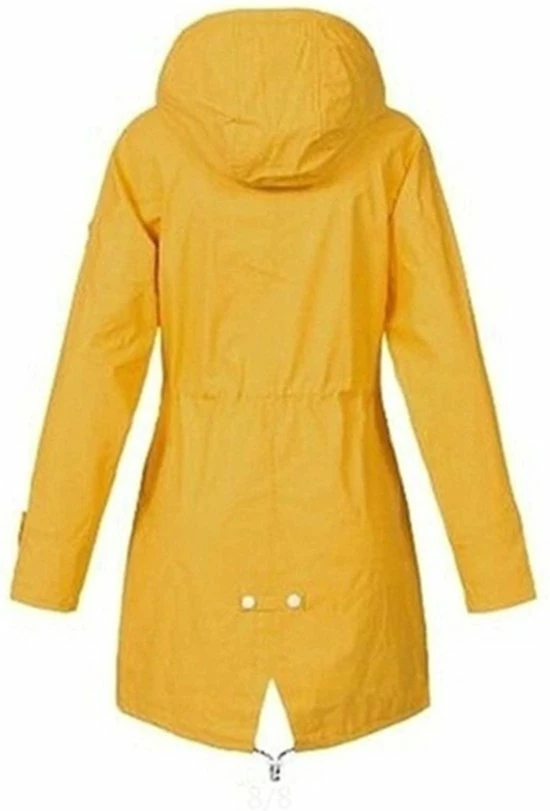 Merkloos Waterdichte Jas - Dames - Speciale Regenjas - Lichtgewicht Jas - Geel - Maat XS 4 Merkloos Waterdichte Jas - Dames - Speciale Regenjas - Lichtgewicht Jas - Geel - Maat XS - Afbeelding 2