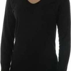 Merkloos Beeren Dames Thermo Shirt Lange Mouw 07-086 Zwart-L -CeLaVi winkel 550x817