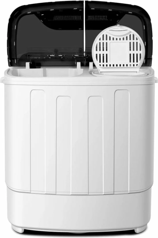 Labirent® - Luxe Mini Wasmachine Met Dubbele Trommel - 5,6Kg Was/Centrifuge Capaciteit - Zwart/Wit 5 Labirent® - Luxe Mini Wasmachine Met Dubbele Trommel - 5,6Kg Was/Centrifuge Capaciteit - Zwart/Wit - Afbeelding 3