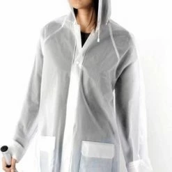 Merkloos Transparante Regenjas Met Capuchon